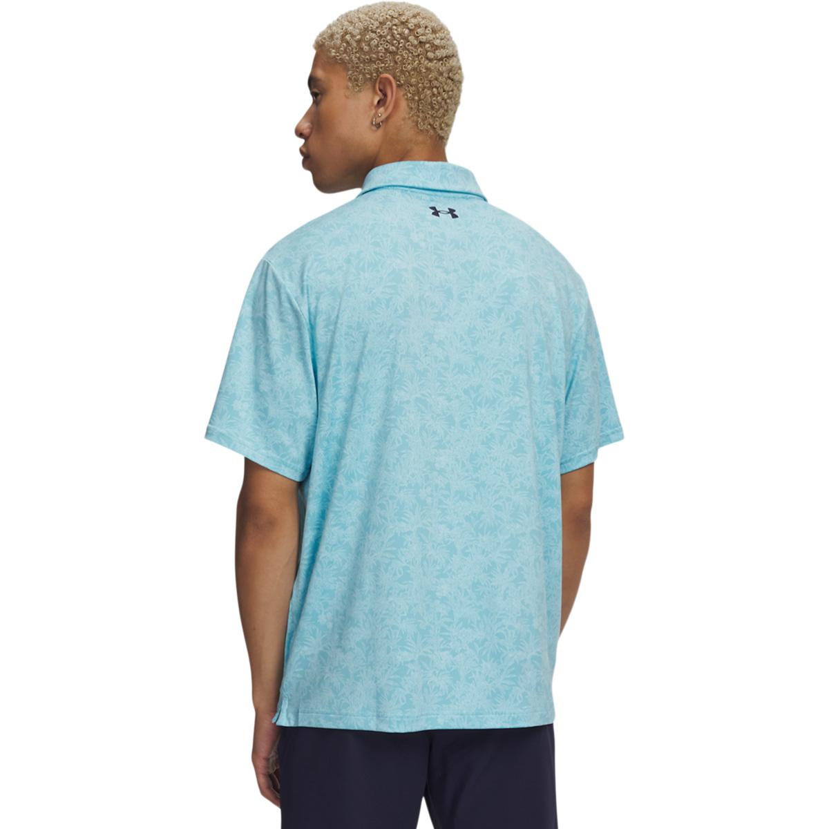 Under Armour Playoff 3.0 Printed Golf Polo T-shirt Herre Turkis