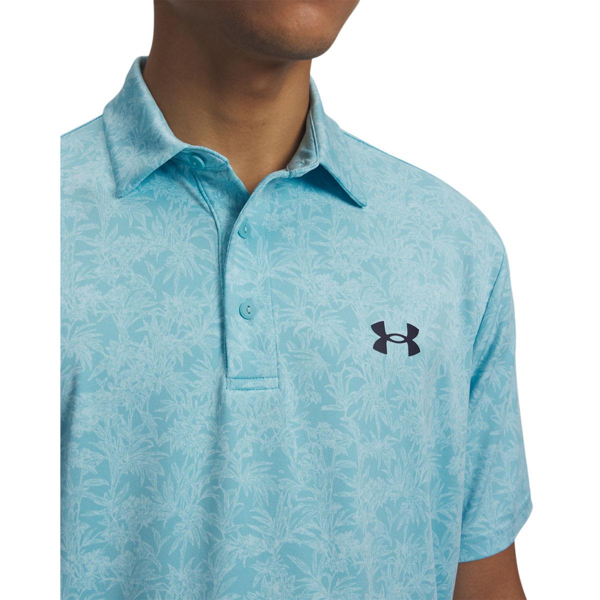 Under Armour Playoff 3.0 Printed Golf Polo T-shirt Herre Turkis