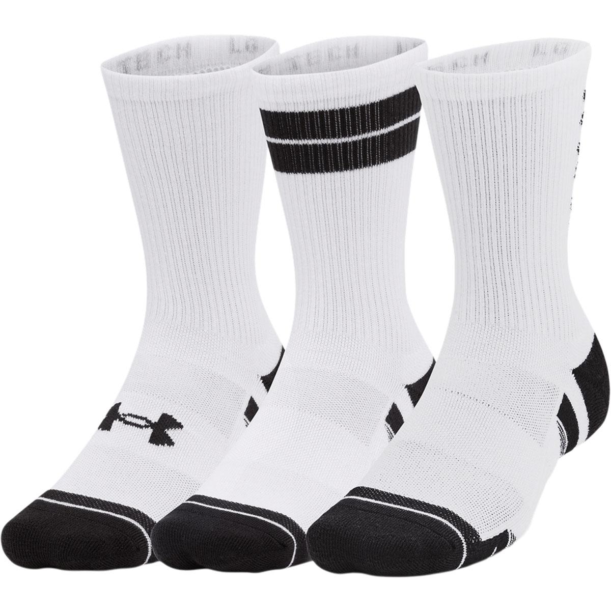 Under Armour Performance Tech Crew 3-Pack Strømper White