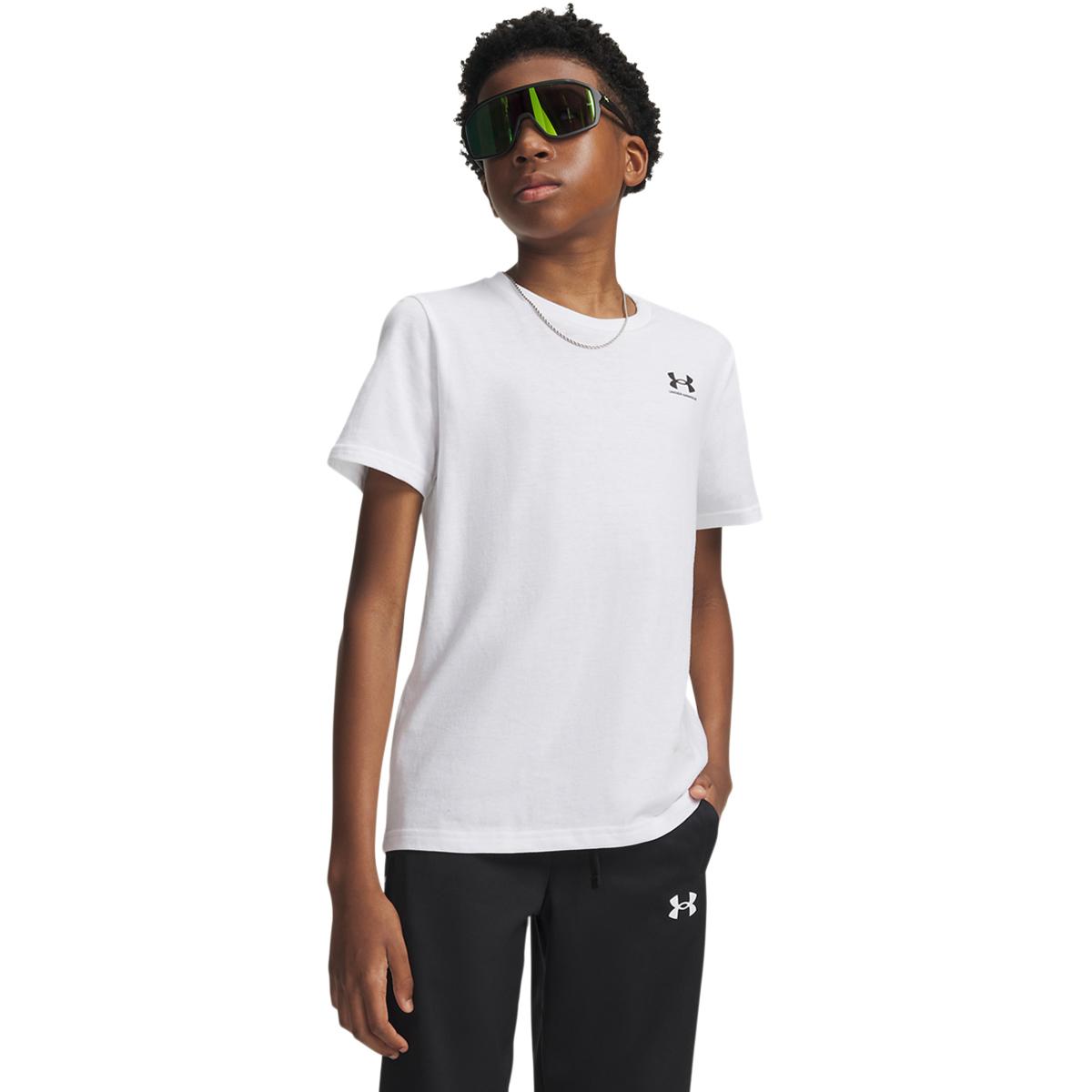 Under Armour Sportsstyle Left Chest Trenings T-skjorte Barn WHITE