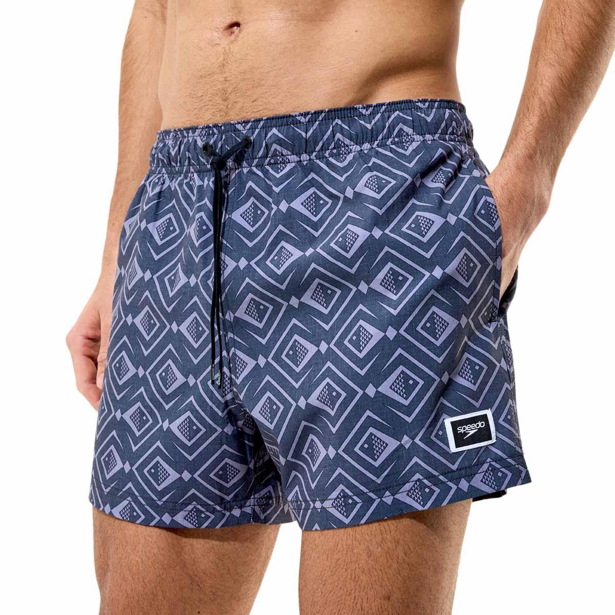 Speedo Print Redondo Edge 14" Badeshorts Herre GREY LEAD