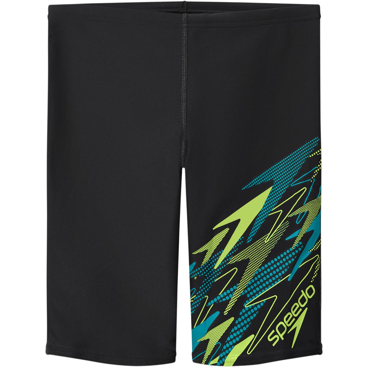 Speedo Medley Logo Jammer Badebukser M/Lange Ben Børn ANTHRACITE/CITRUS GREEN