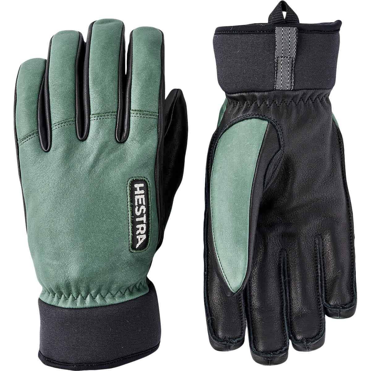 Hestra Army Leather Wool Terry Skihansker Forest