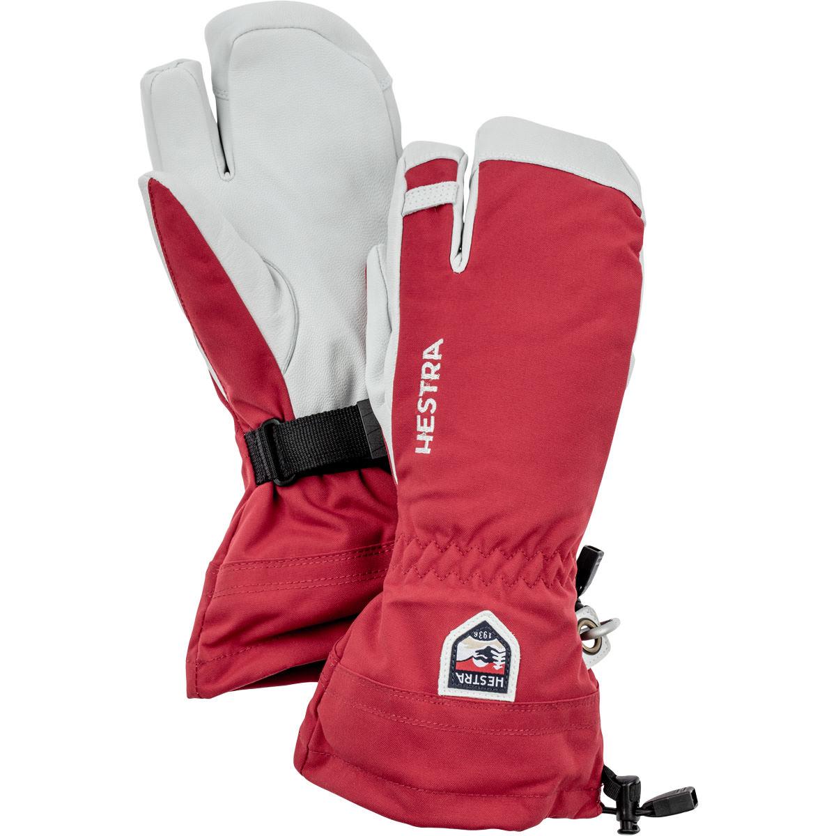 Hestra Army Leather Heli 3-Finger Skihansker Herre Red