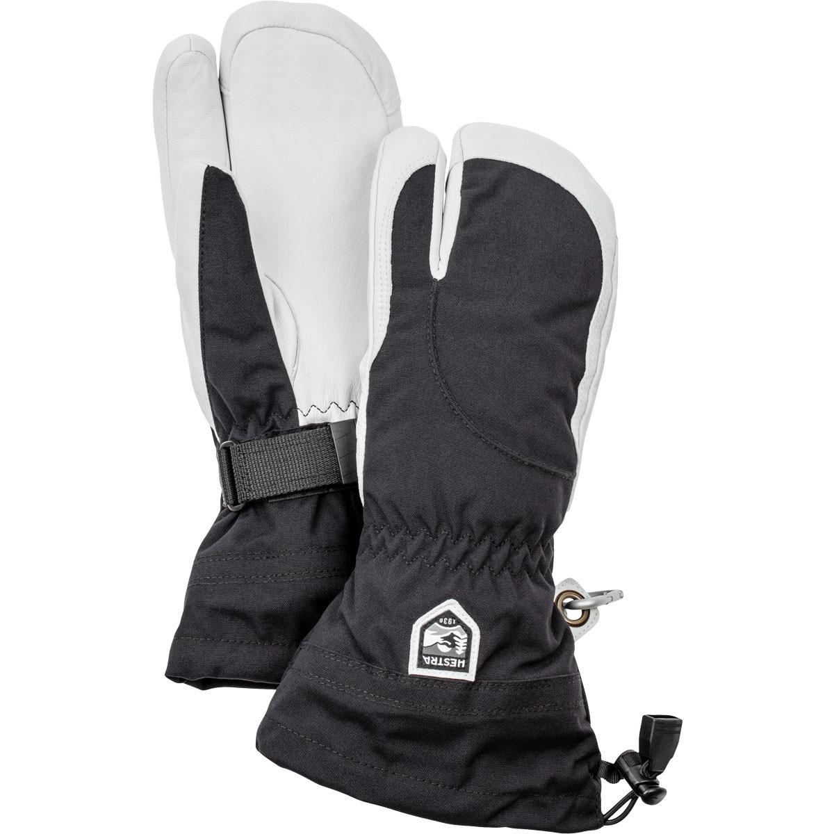 Hestra Heli 3-Finger Skihansker Dame SVART/OFFWHITE
