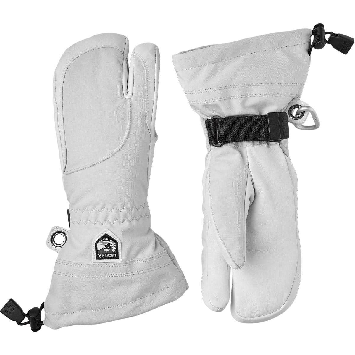 Hestra Heli 3-Finger Skihansker Dame Grey/Offwhite