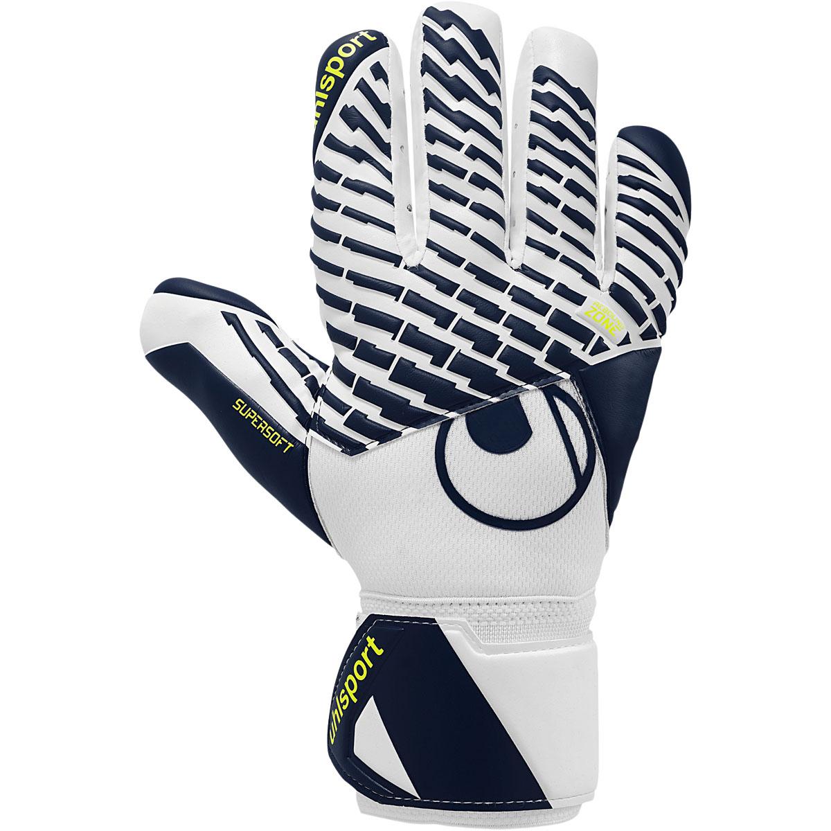 Uhlsport FM Supersoft HN Målmandshandsker white/navy/fluo yellow