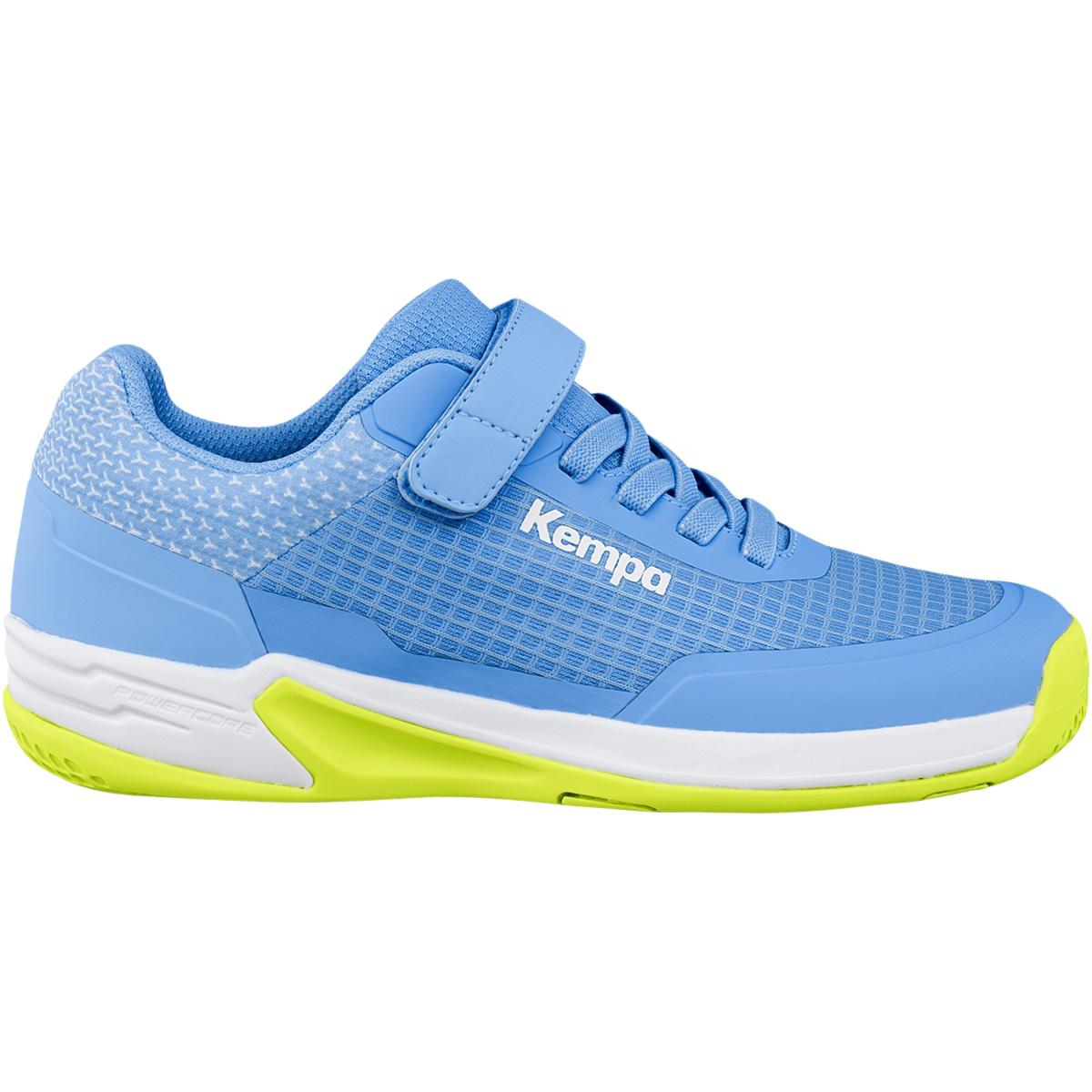 Kempa Wing 3.0 Borrelås Håndballsko Barn blue/white/lime green