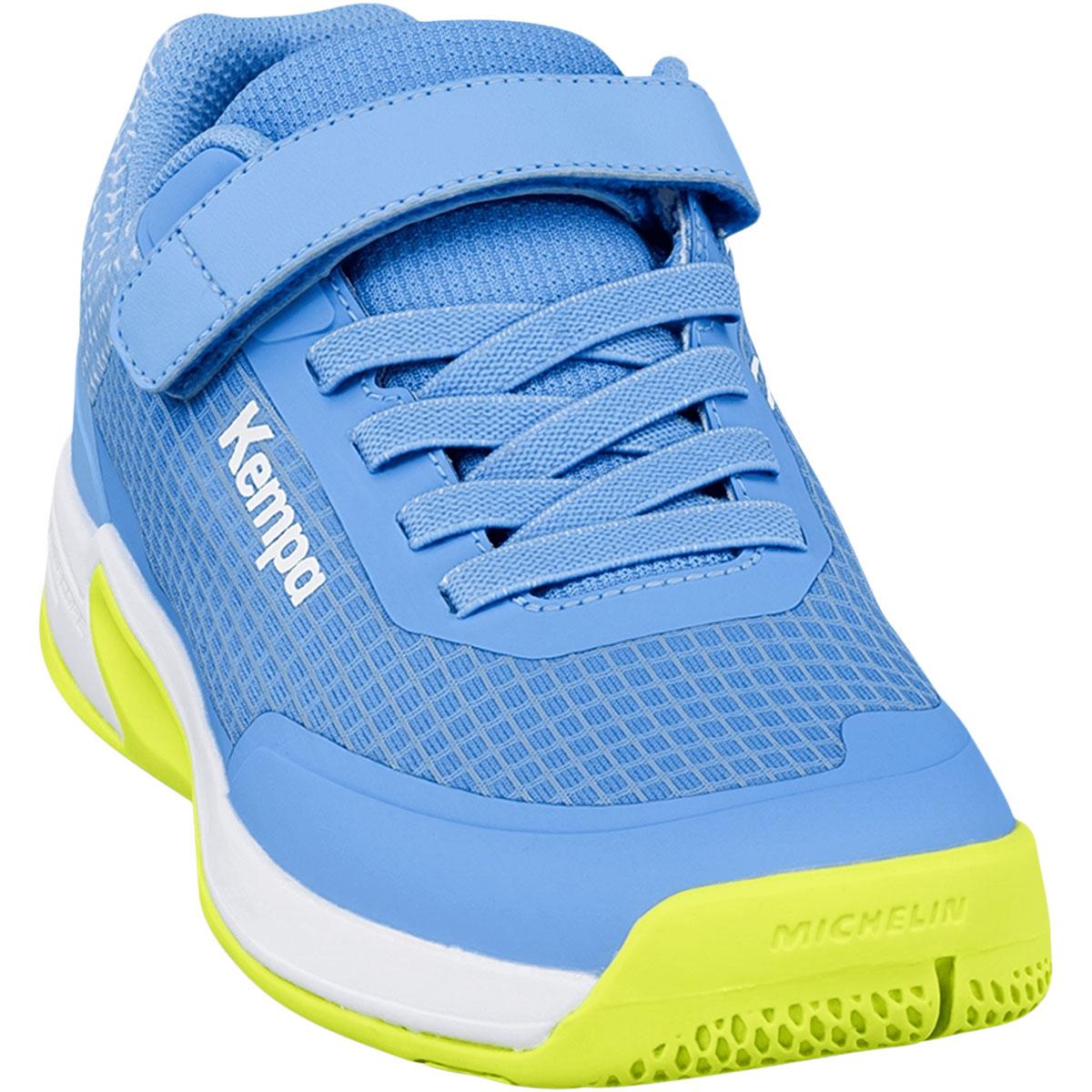 Kempa Wing 3.0 Borrelås Håndballsko Barn blue/white/lime green