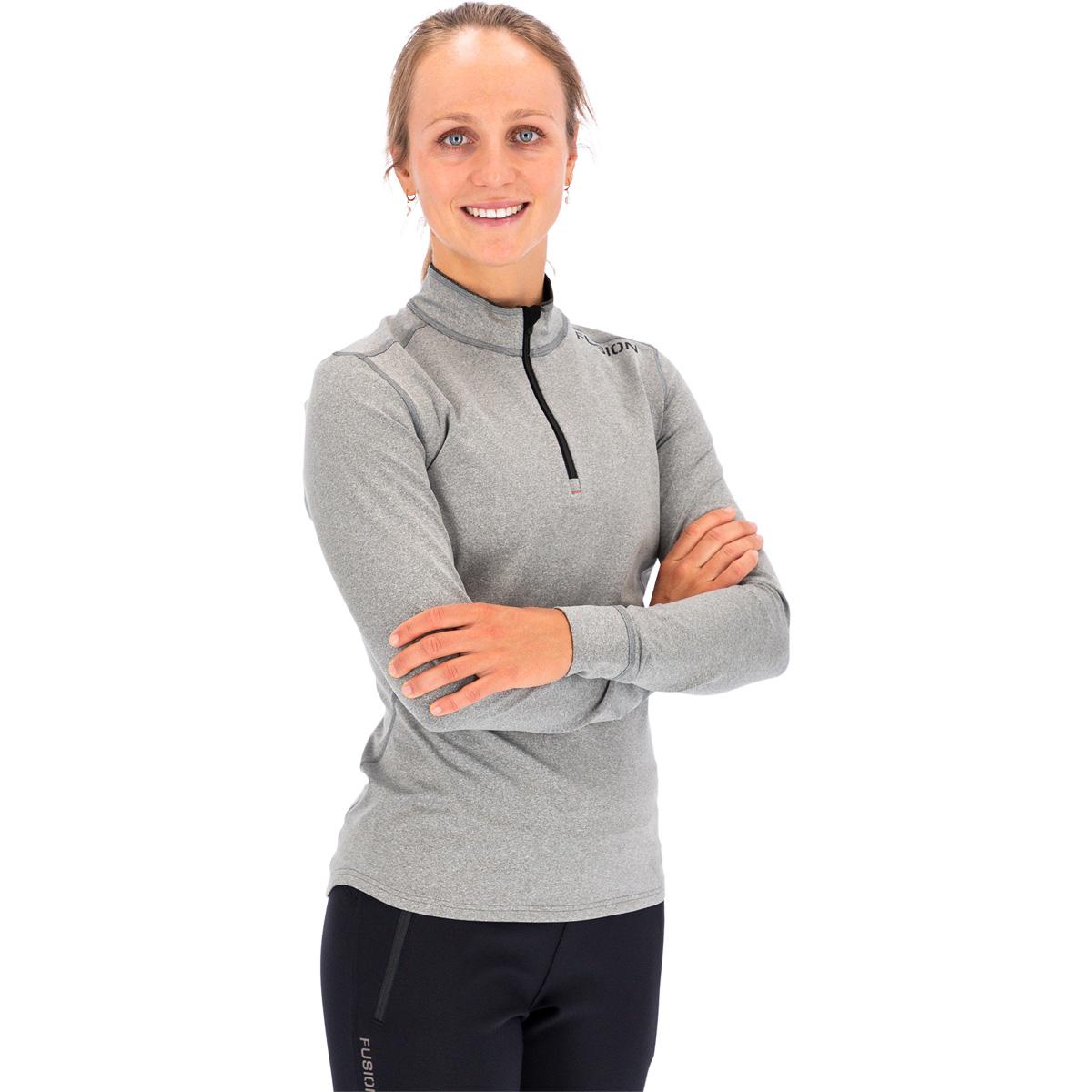 FUSION C3 Zip Neck Løbetrøje Dame Grey