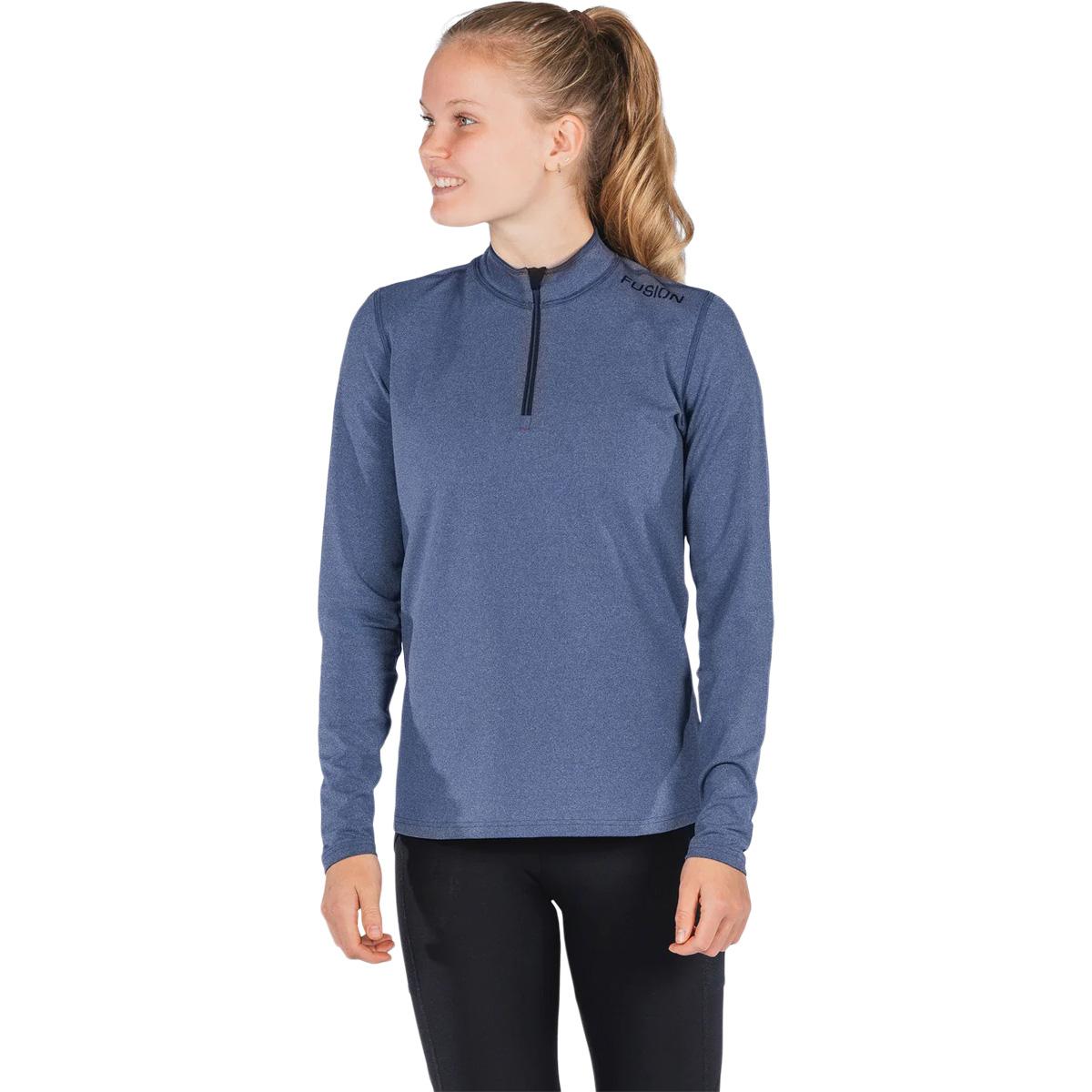 FUSION C3 Zip Neck Løbetrøje Dame Night Blue