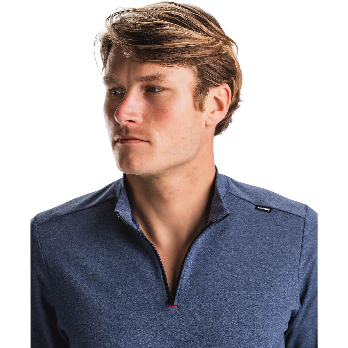 FUSION C3 Zip Neck Løbetrøje Herre Night Blue