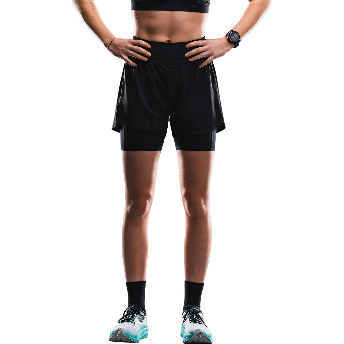 FUSION TEMPO! Pro Run 2in1 Løbeshorts Dame BLACK