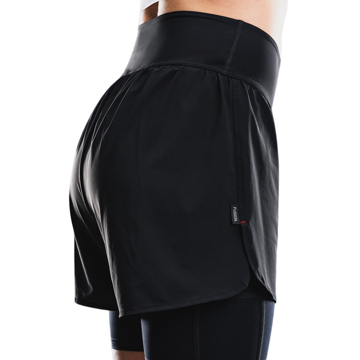 FUSION TEMPO! Pro Run 2in1 Løbeshorts Dame BLACK