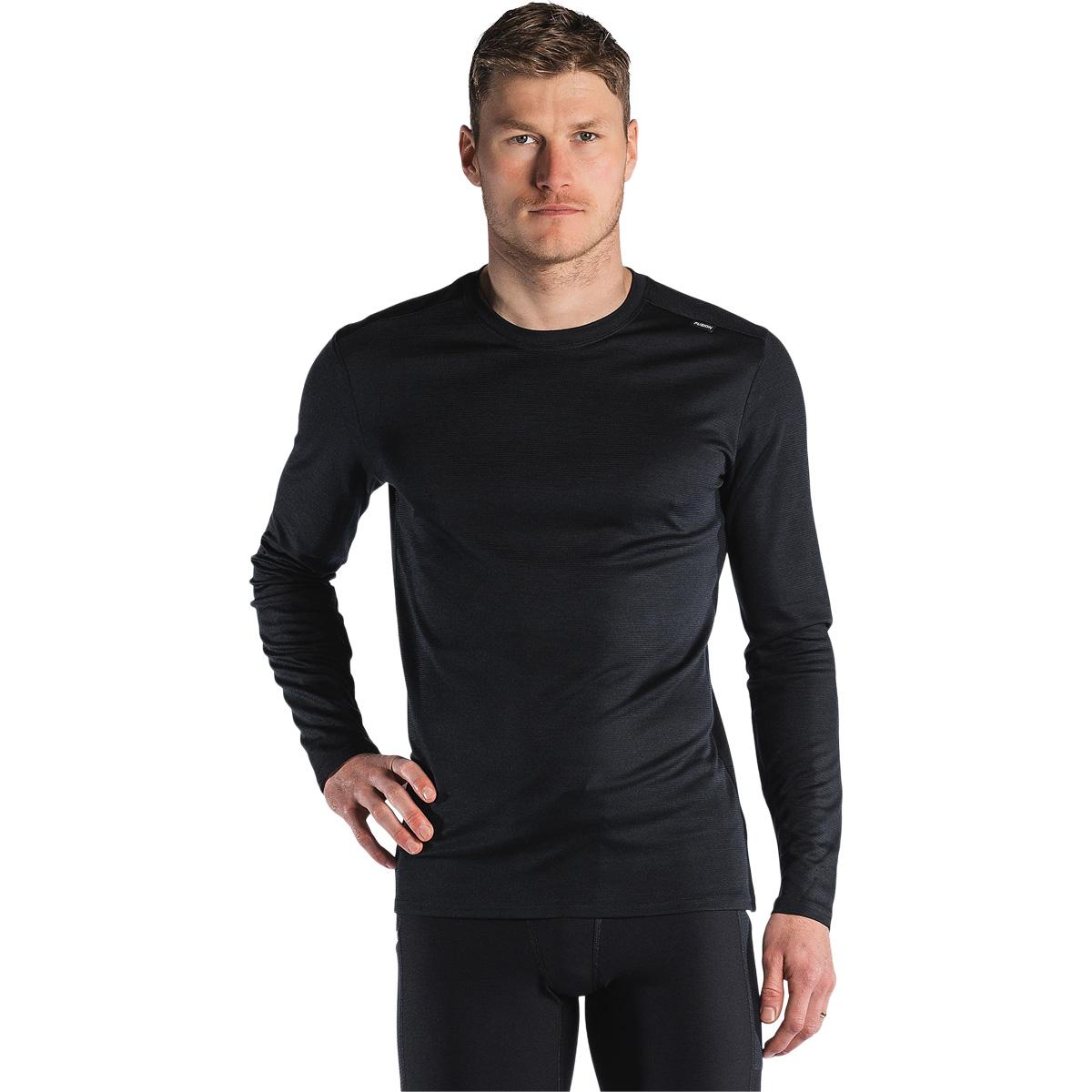FUSION Technical Langærmet Merinould T-shirt Herre BLACK