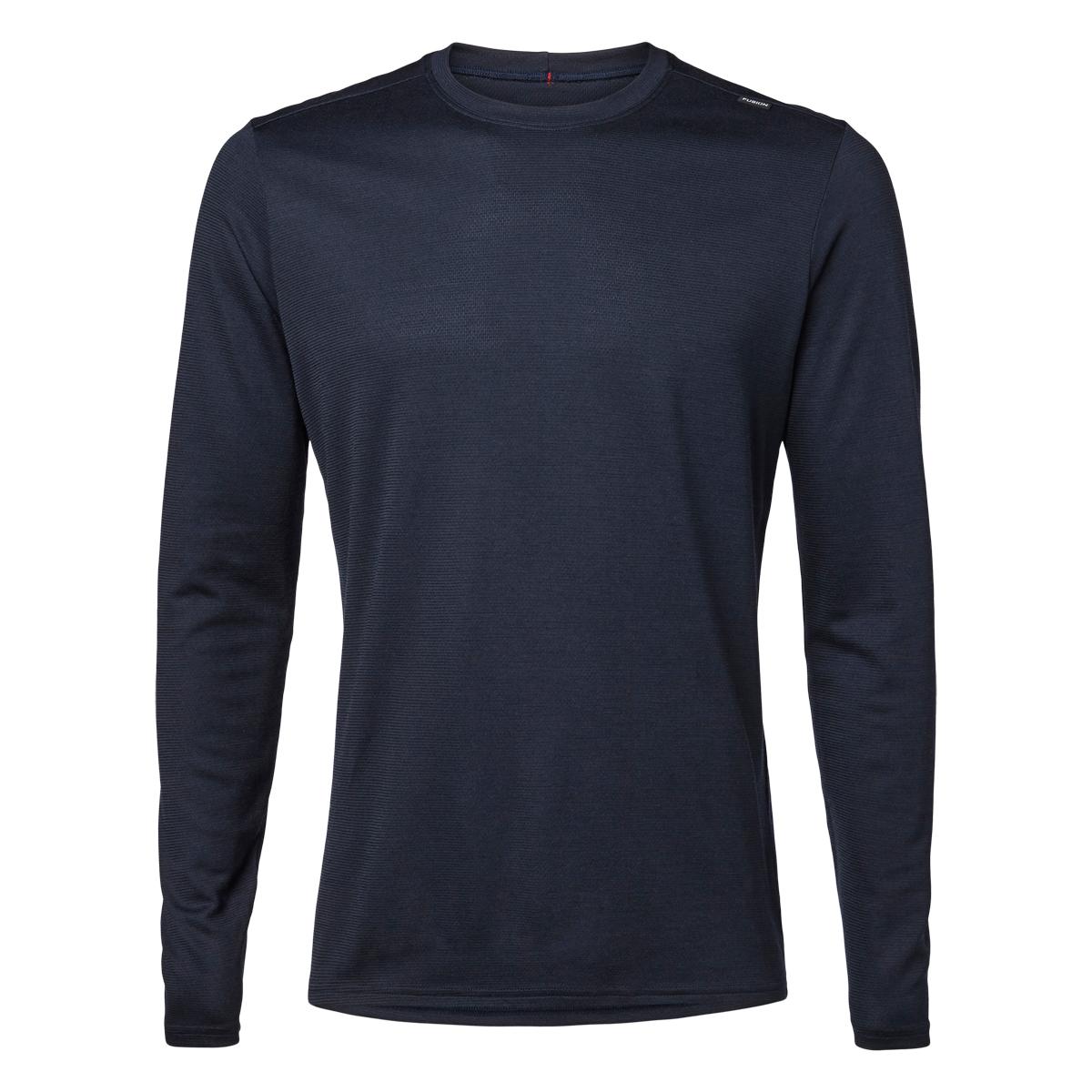 FUSION Technical Langærmet Merinould T-shirt Herre Night Blue