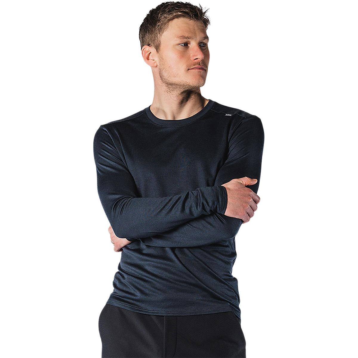 FUSION Technical Langærmet Merinould T-shirt Herre Night Blue