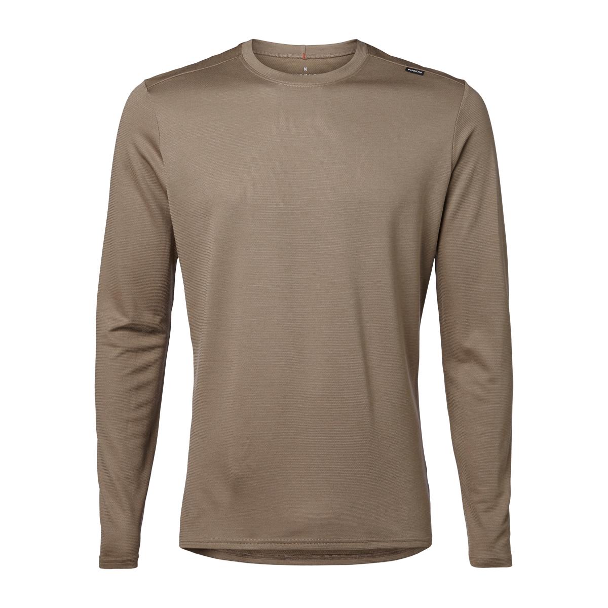 FUSION Technical Langærmet Merinould T-shirt Herre Sand