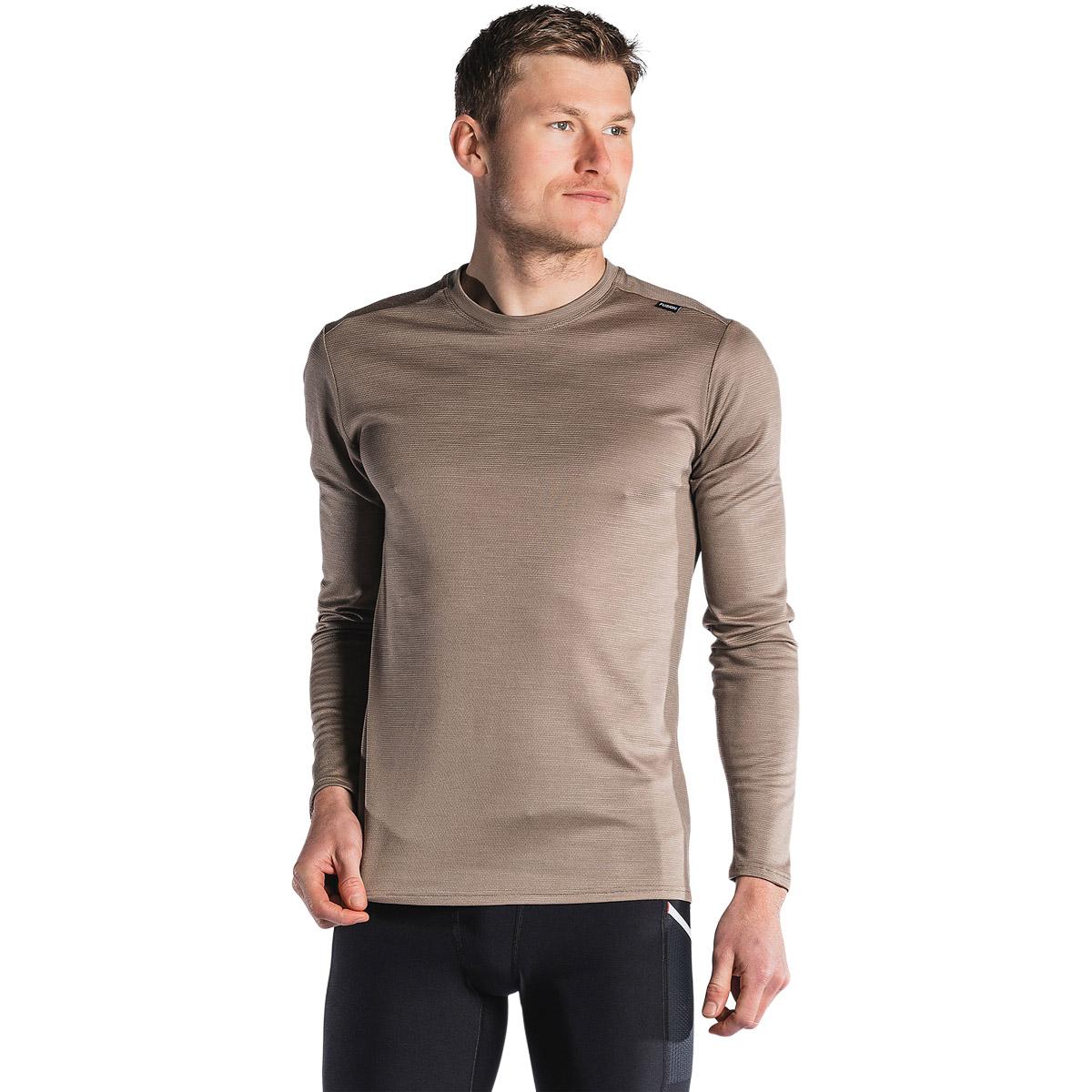 FUSION Technical Langærmet Merinould T-shirt Herre Sand