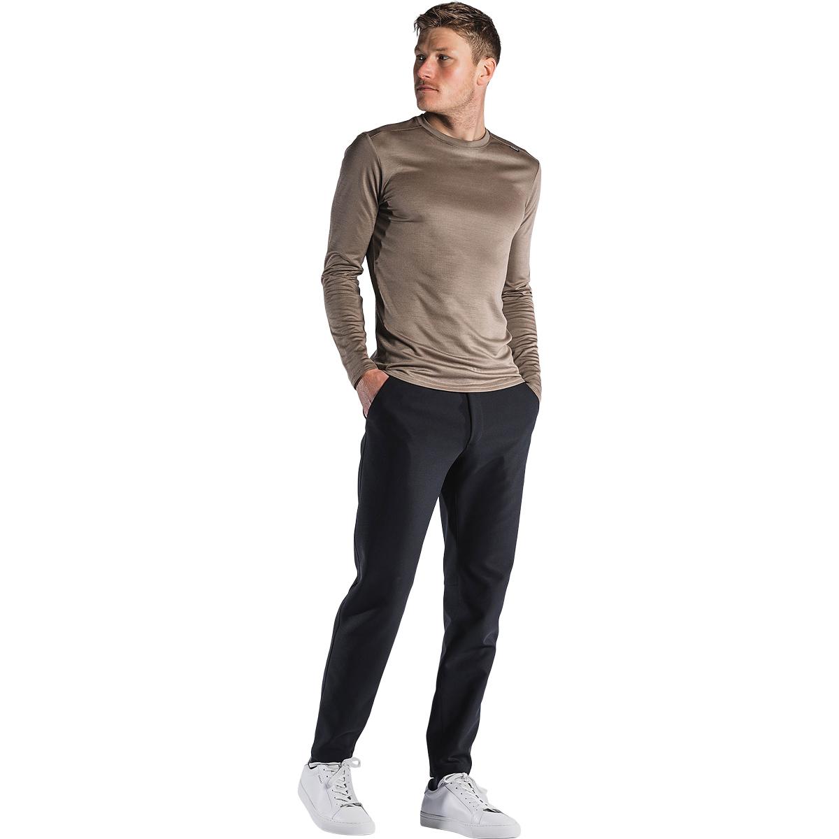FUSION Technical Langærmet Merinould T-shirt Herre Sand