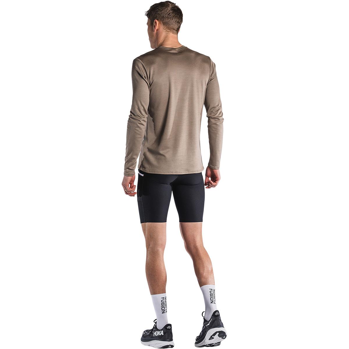 FUSION Technical Langærmet Merinould T-shirt Herre Sand