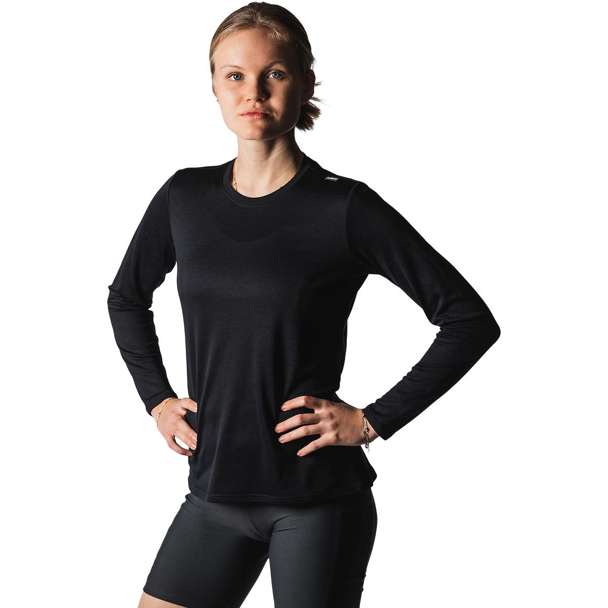 FUSION Technical Langærmet Merinould T-shirt Dame BLACK