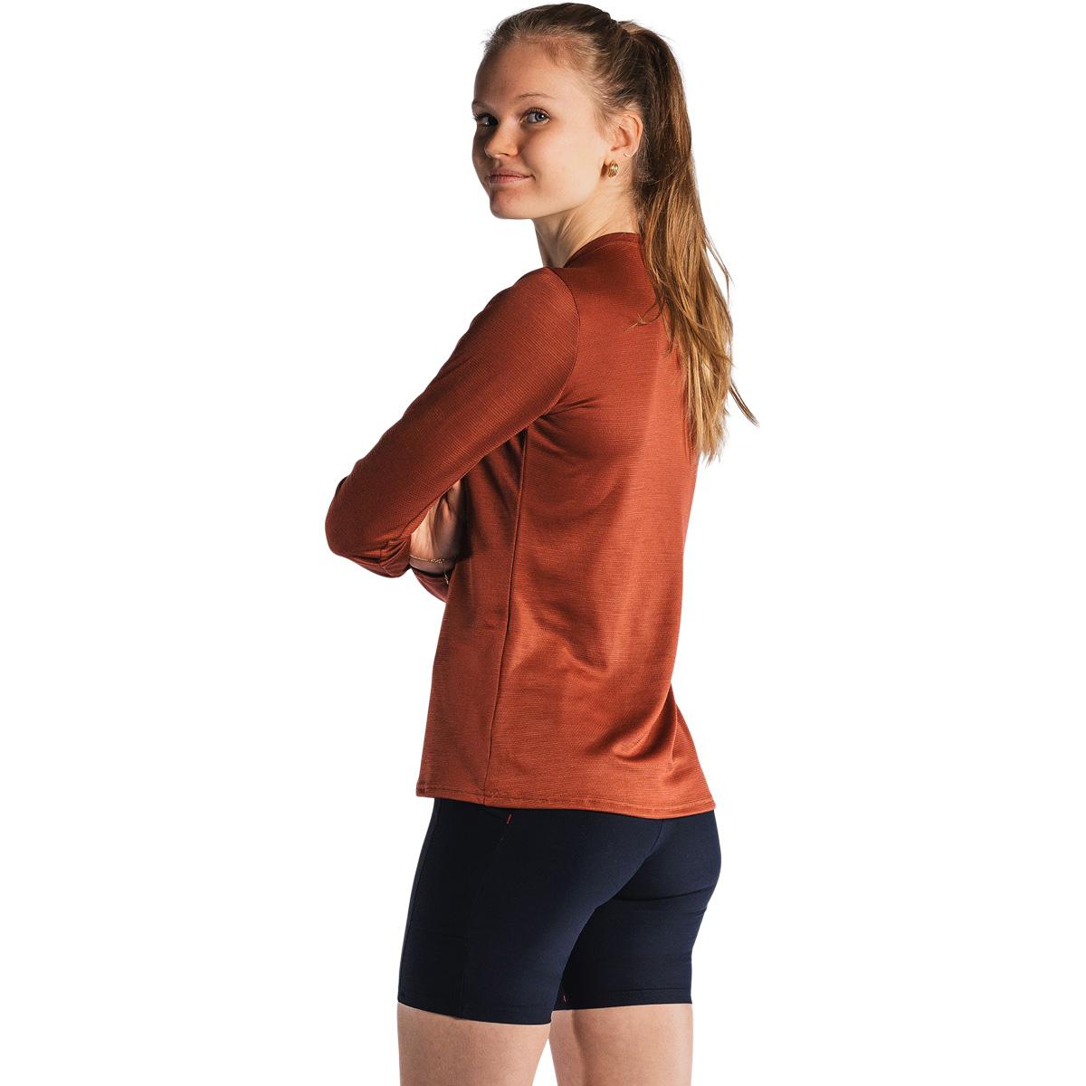 FUSION Technical Langermet Merinoull T-skjorte Dame Rust