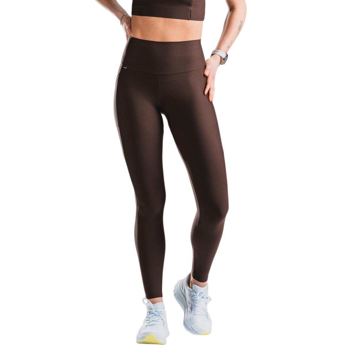 FUSION High Rise Pocket Træningstights Dame Dark Brown