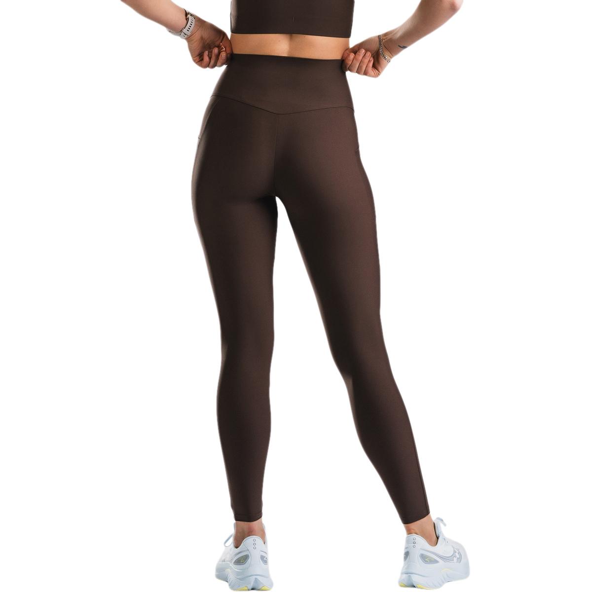 FUSION High Rise Pocket Træningstights Dame Dark Brown