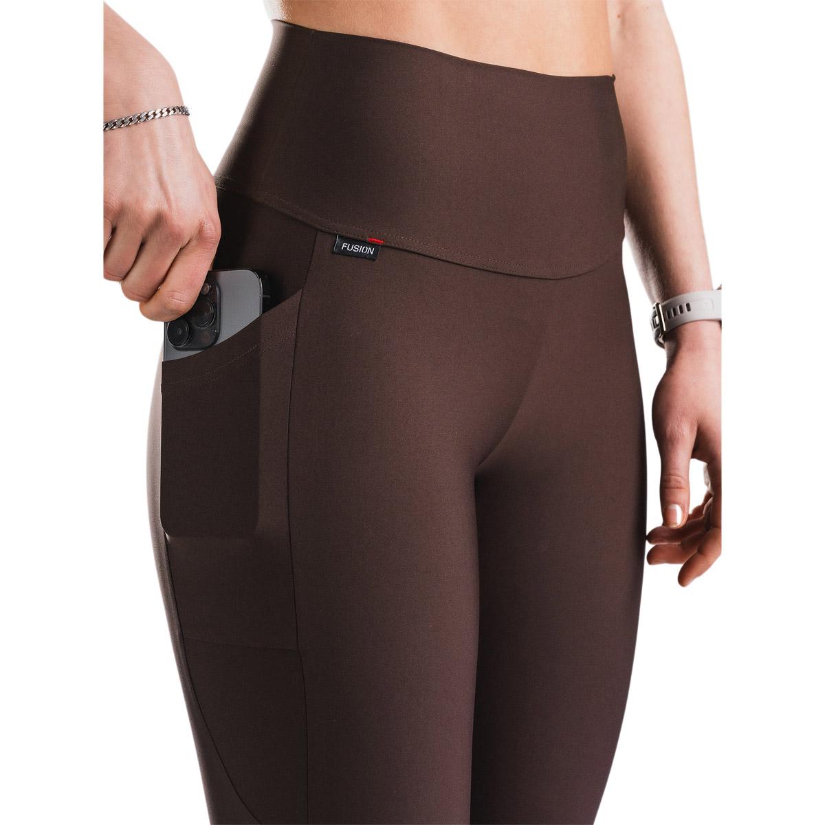 FUSION High Rise Pocket Træningstights Dame Dark Brown