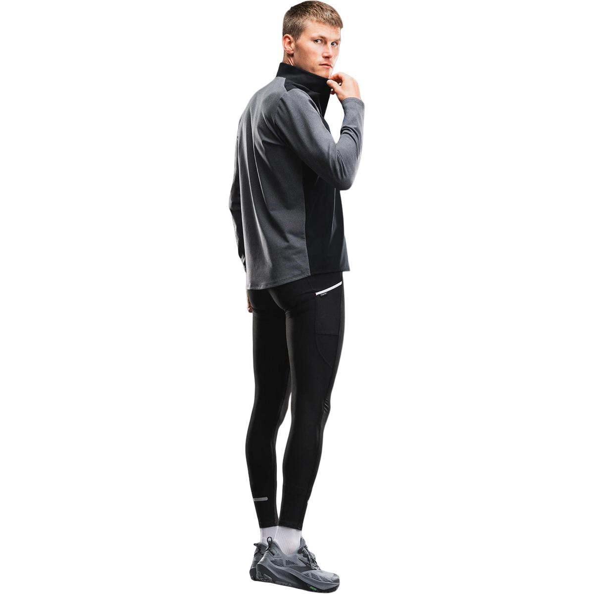 FUSION TEMPO! Shield Zip Neck Løbetrøje Herre Dark Grey