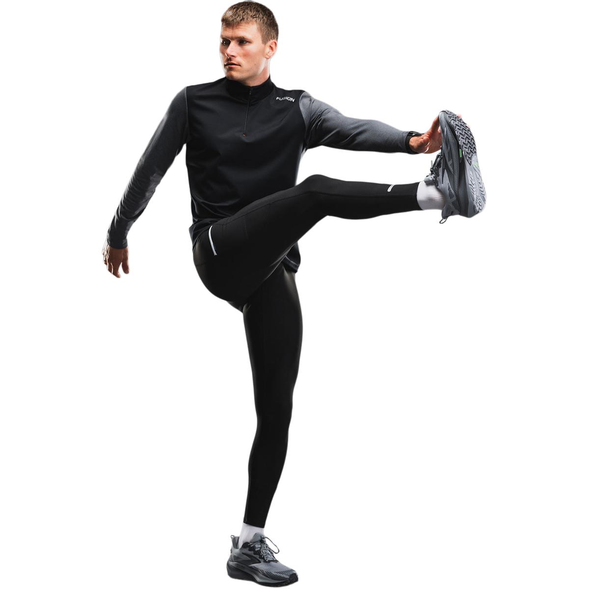FUSION TEMPO! Shield Zip Neck Løbetrøje Herre Dark Grey