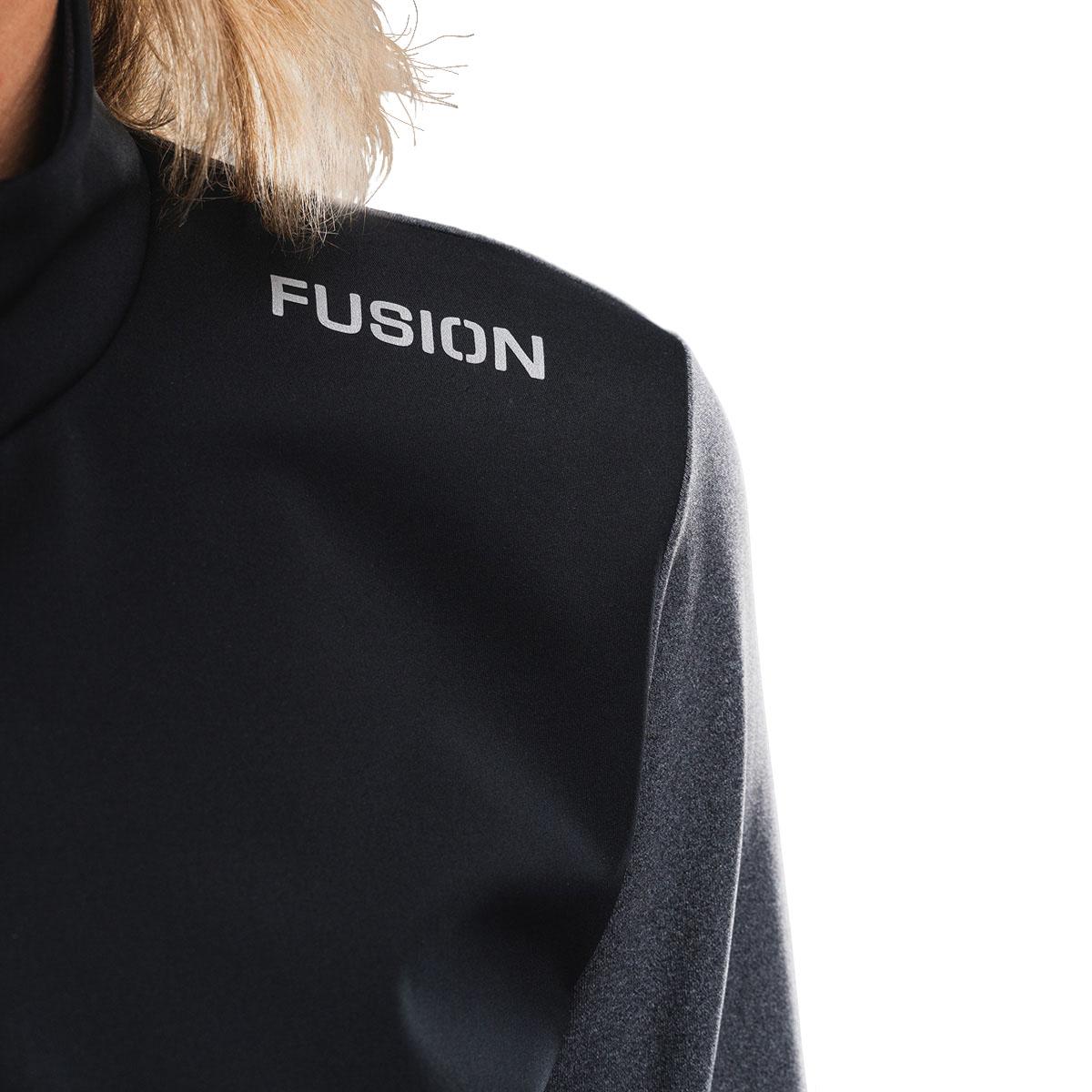 FUSION TEMPO! Shield Zip Neck Løpetrøye Dame Dark Grey