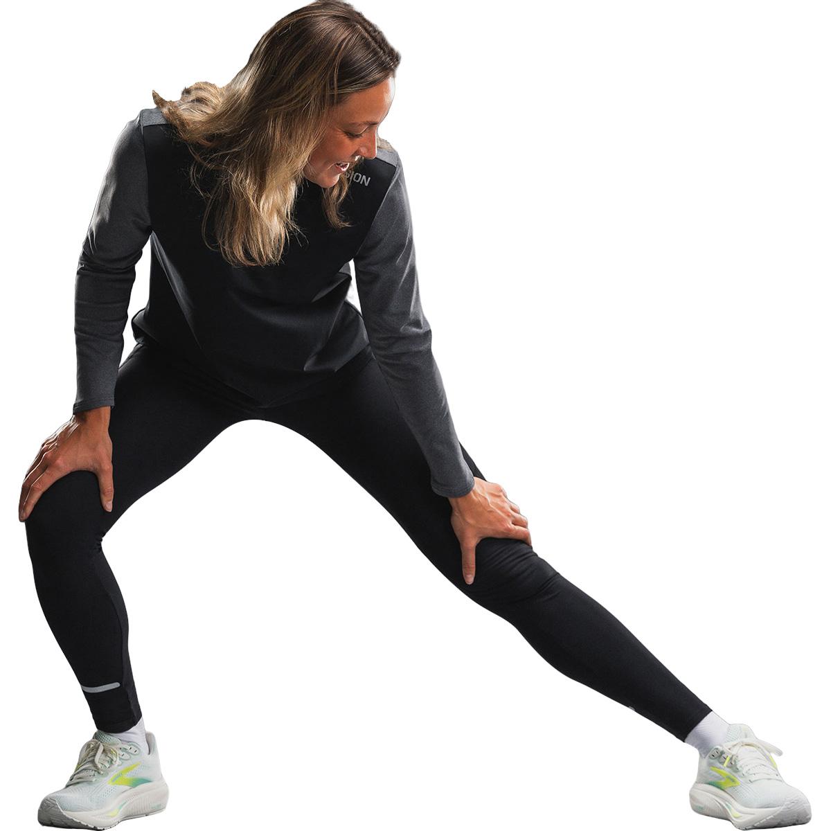 FUSION TEMPO! Shield Zip Neck Løpetrøye Dame Dark Grey