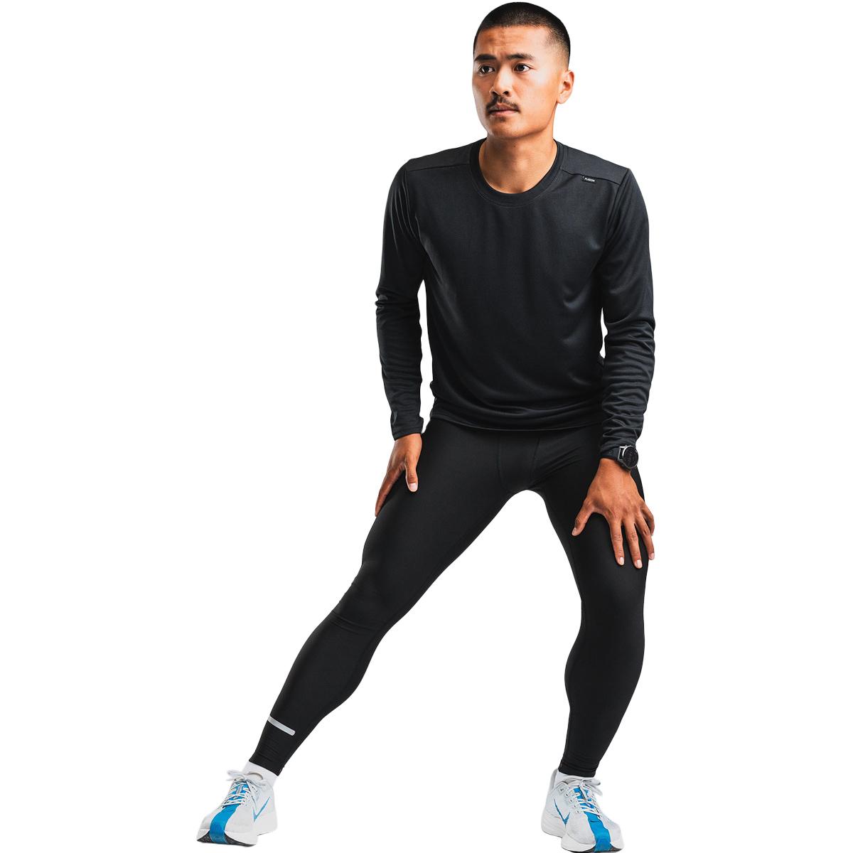 FUSION TEMPO! TWO Run Langærmet Løbe T-shirt Herre Black