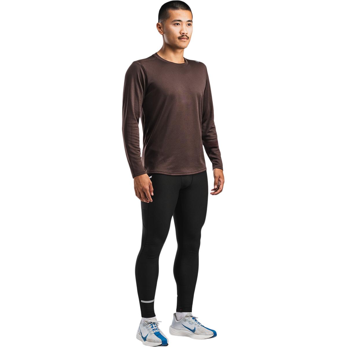 FUSION TEMPO! TWO Run Langærmet Løbe T-shirt Herre Brown