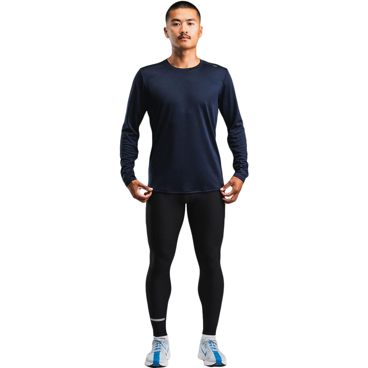 FUSION TEMPO! TWO Run Langærmet Løbe T-shirt Herre Night Blue
