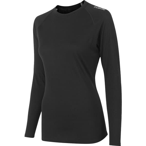 FUSION C3 Langærmet Merinould Løbe T-shirt Dame BLACK