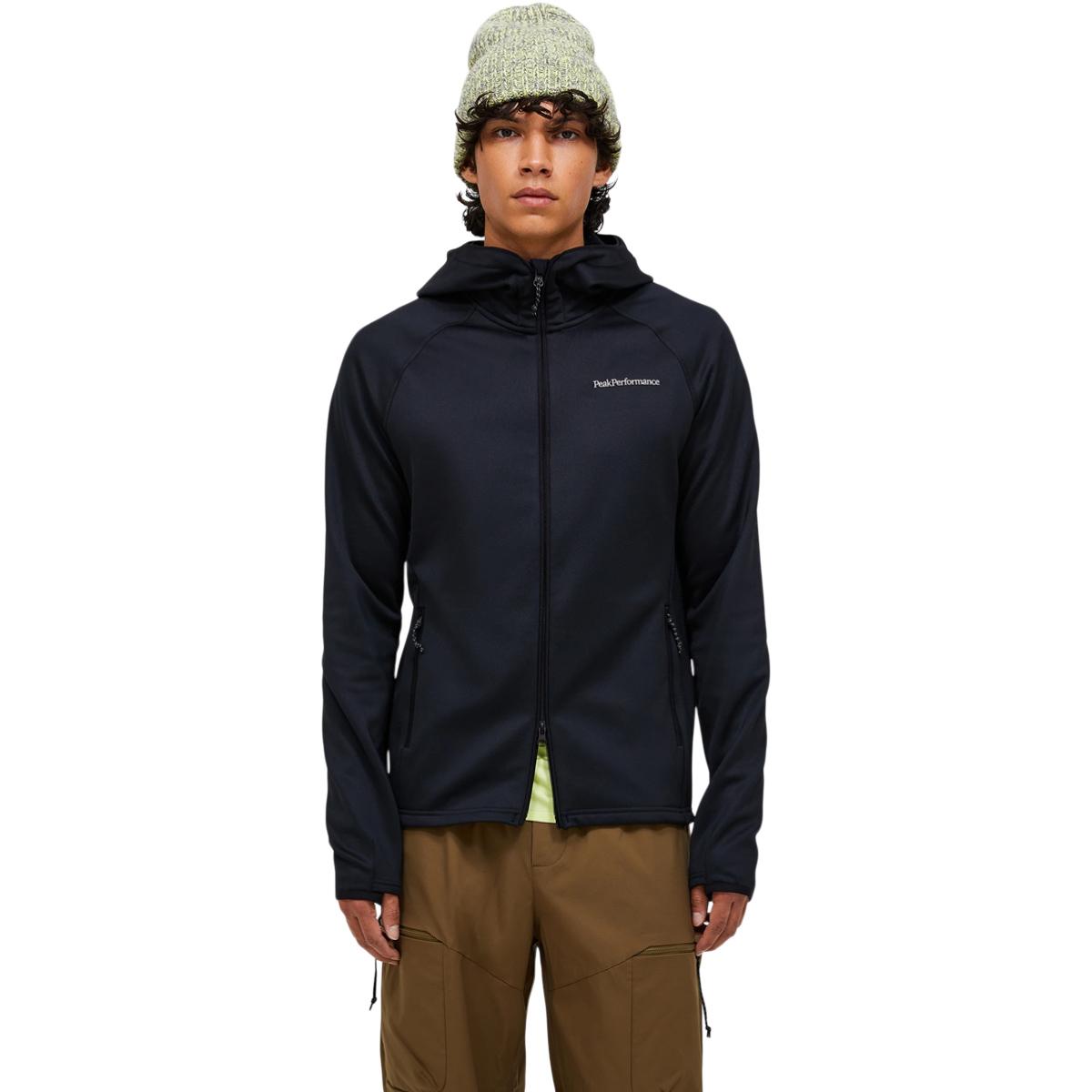Peak Performance Zip Hood Midlayer Trøje Herre BLACK