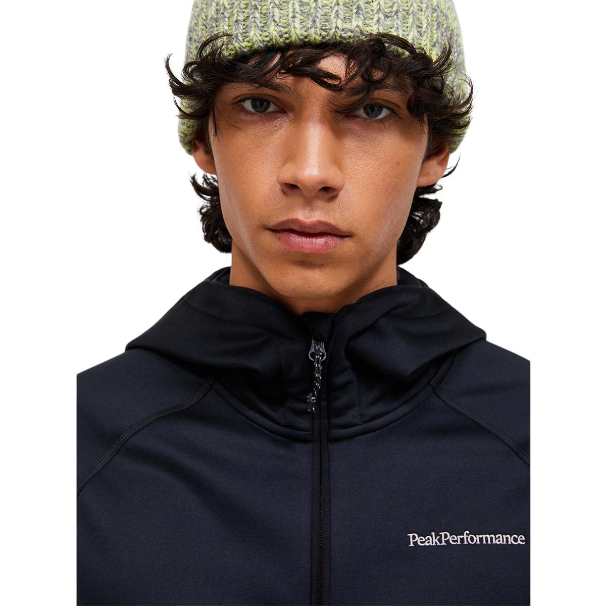 Peak Performance Zip Hood Midlayer Trøje Herre BLACK