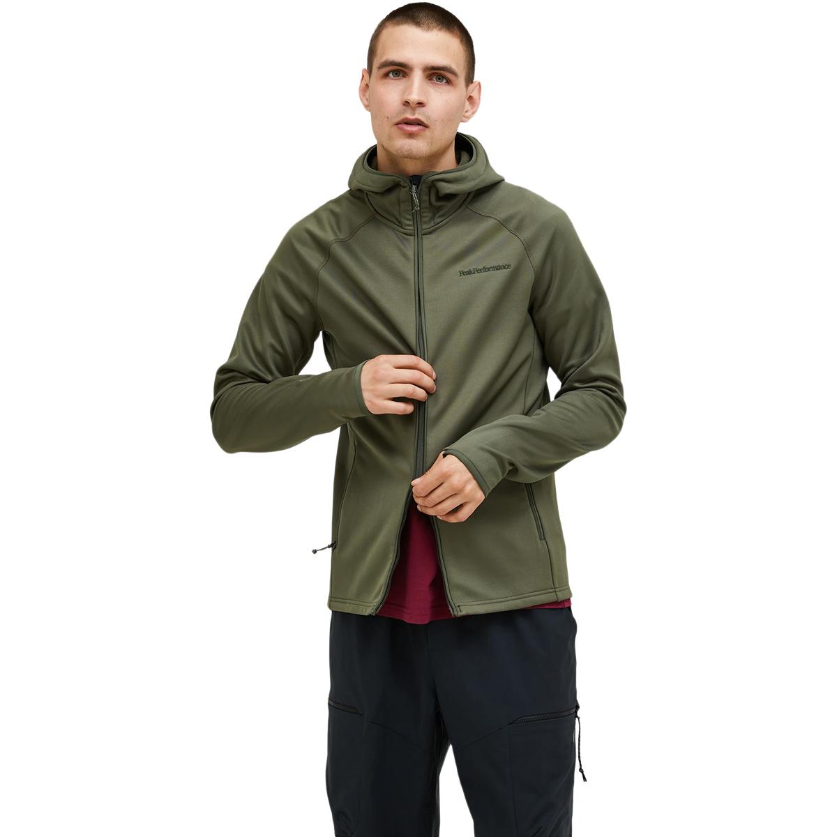 Peak Performance Zip Hood Midlayer Trøje Herre PINE NEEDLE