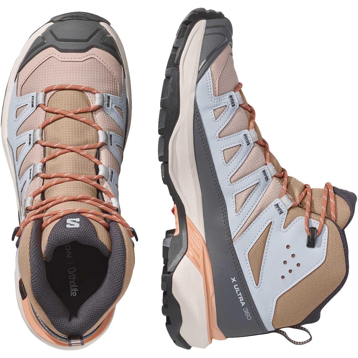 Salomon X Ultra 360 GTX Vandrestøvler Dame Oxford Tan/Pearl Blue/Almond C