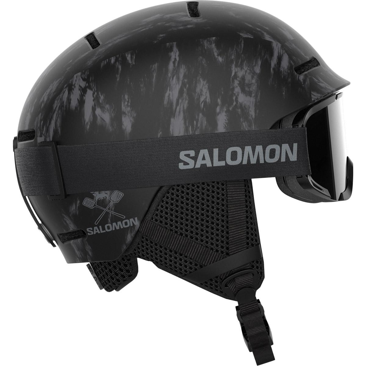 Salomon Player Combo Skihjelm + Skibriller Børn Black Tie&dye/