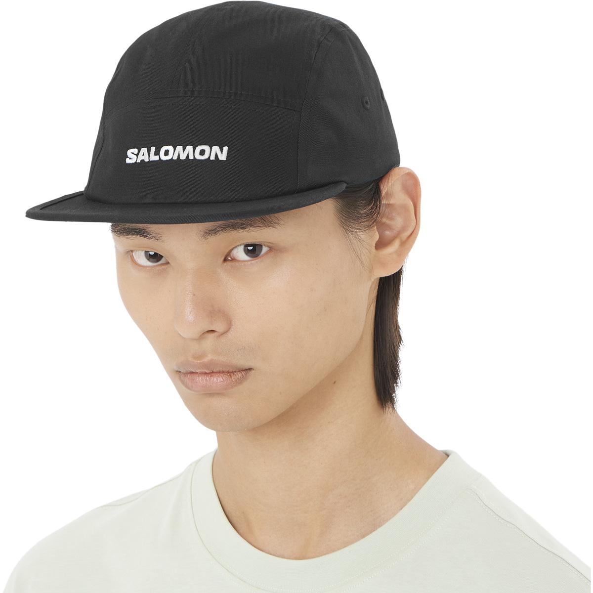 Salomon 5 Panel Strapback Cap DEEP BLACK