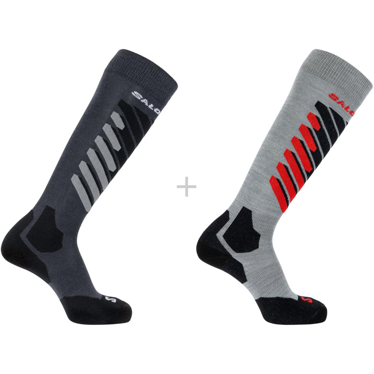 Salomon S/Access 2-Pack Skistrømper ANTHRACITE/Light Grey/