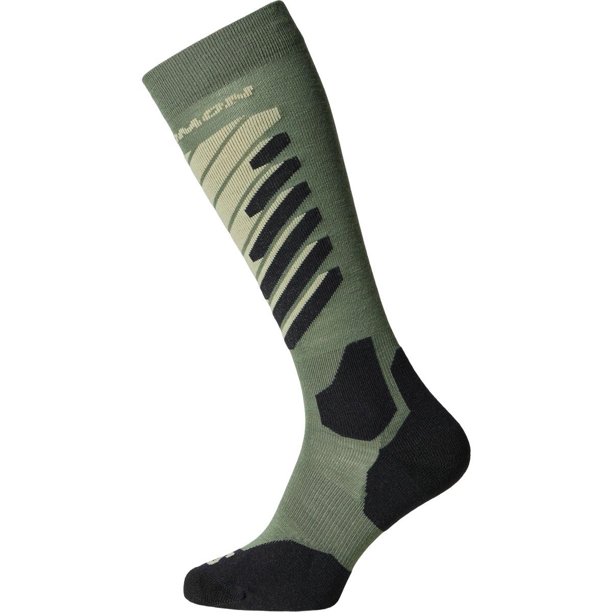 Salomon S/Access 2-Pack Skistrømper ANTHRACITE/DEEP LICHEN GREEN/