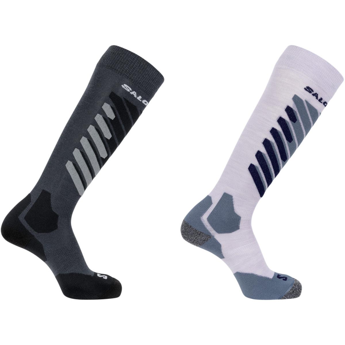 Salomon S/Access 2-Pack Skistrømper ANTHRACITE/SWEET LAVENDER/