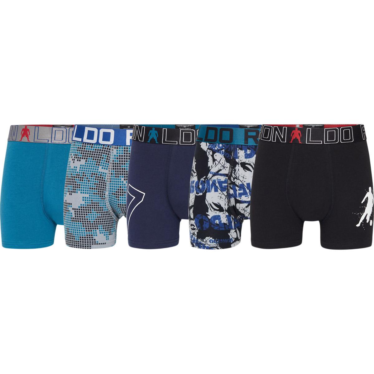 CR7 Basic Trunk 5-Pak Boxershorts Børn Black/Blue