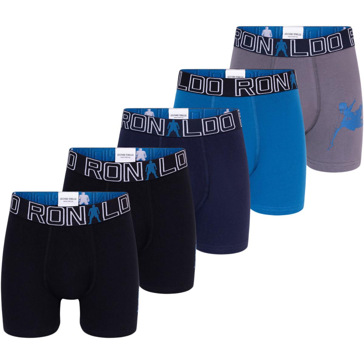 CR7 Basic Trunk 5-Pack Boxershorts Børn Black/Blue/Grey