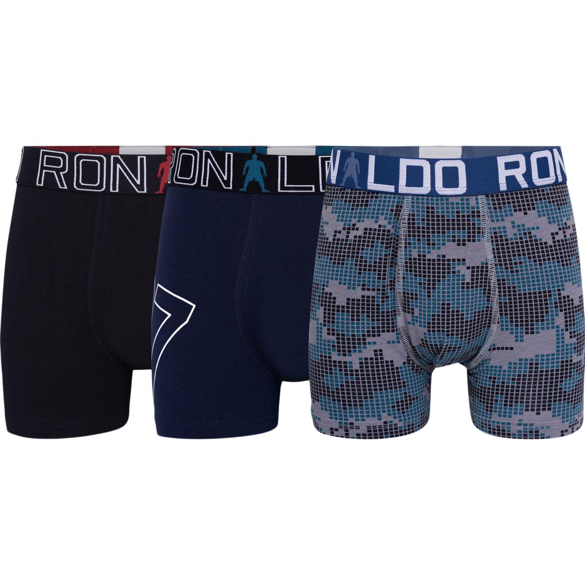 CR7 Basic AOP 3-Pack Boxershorts Børn Blue/Black